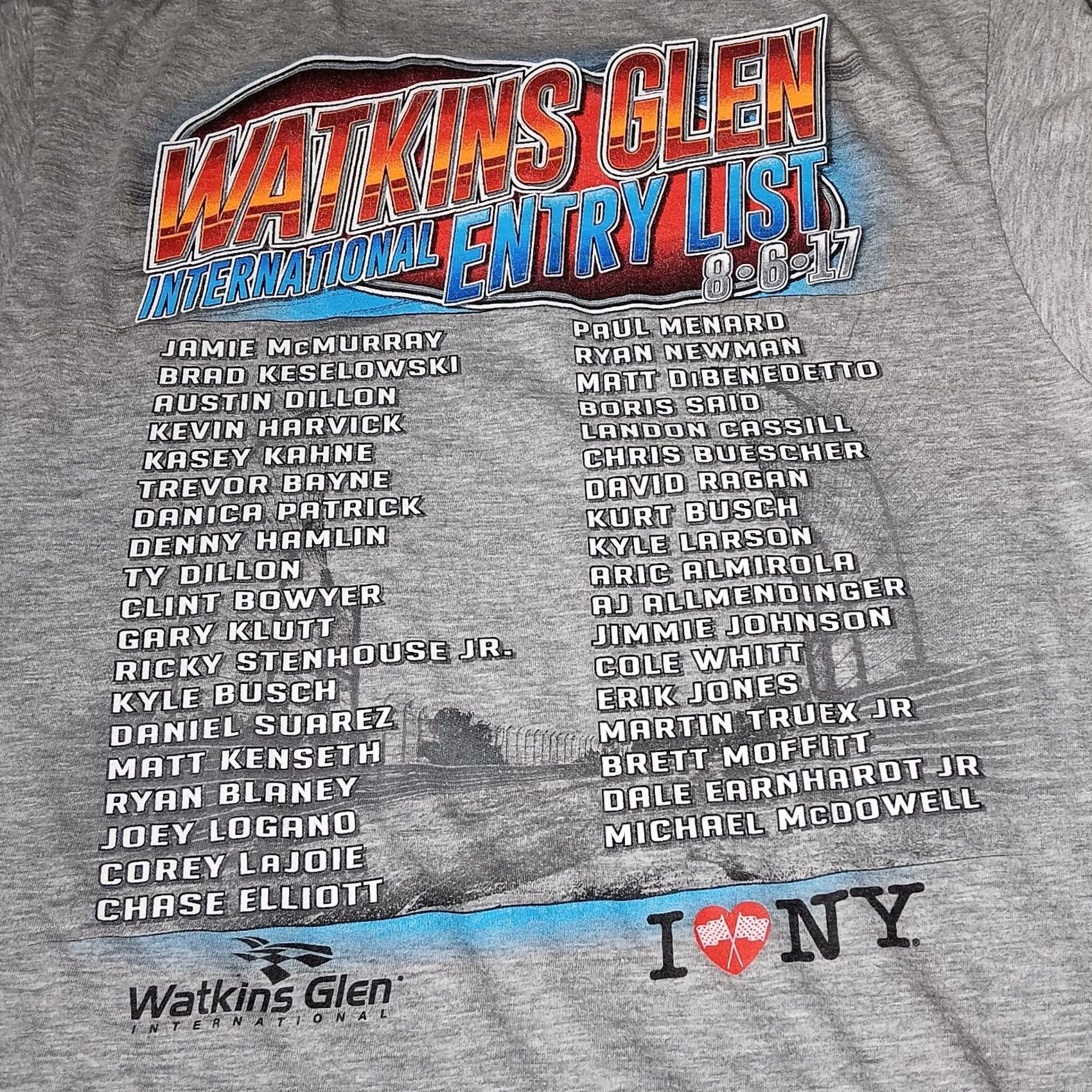 Vintage VINTAGE Watkins Glen International Shirt Small 2017 Gray Fanatics I Love NY 355 Racing NASCAR T-Shirt Mens Short Sleeve Crew Neck Double-Sided Size US S / EU 44-46 / 1 - 2 Thumbnail