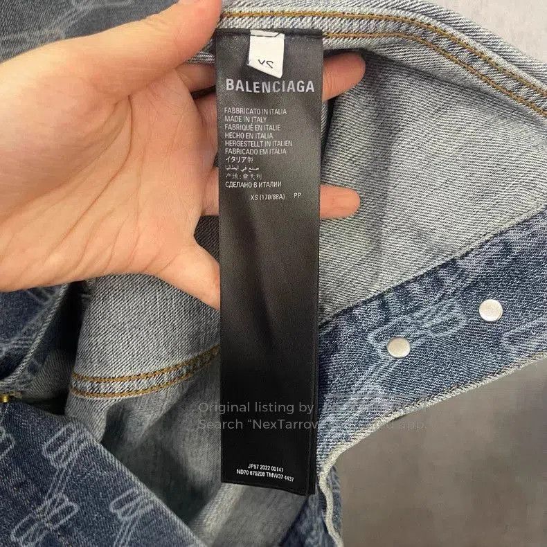 Balenciaga Balenciaga Double B Logo Denim Jacket. Size US XS / EU 42 / 0 - 3 Thumbnail