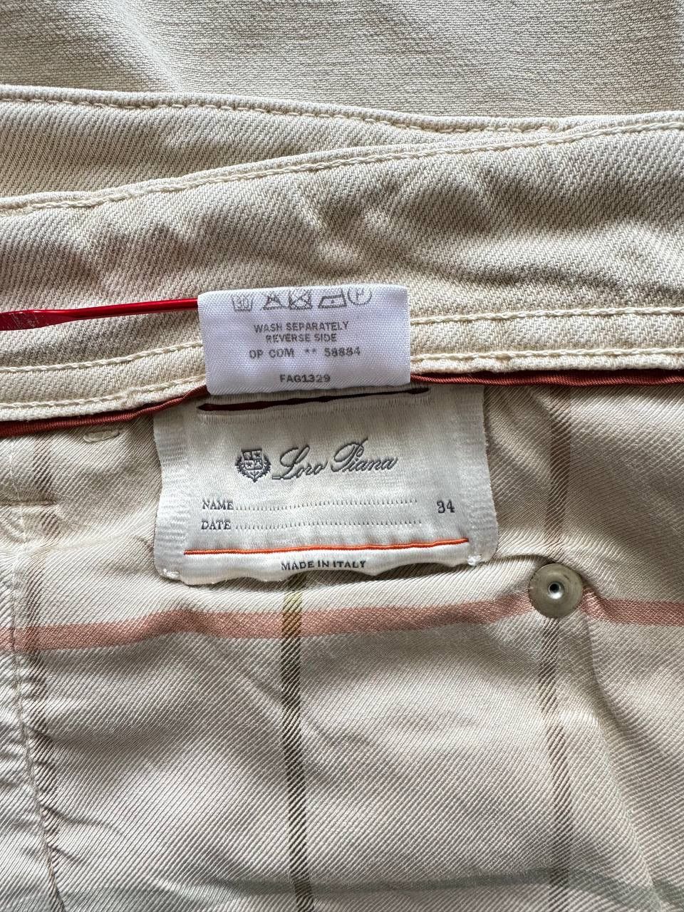 Loro Piana 🔥🔥 Loro Piana Beige Cotton Jeans Size US 34 / EU 50 - 6 Thumbnail
