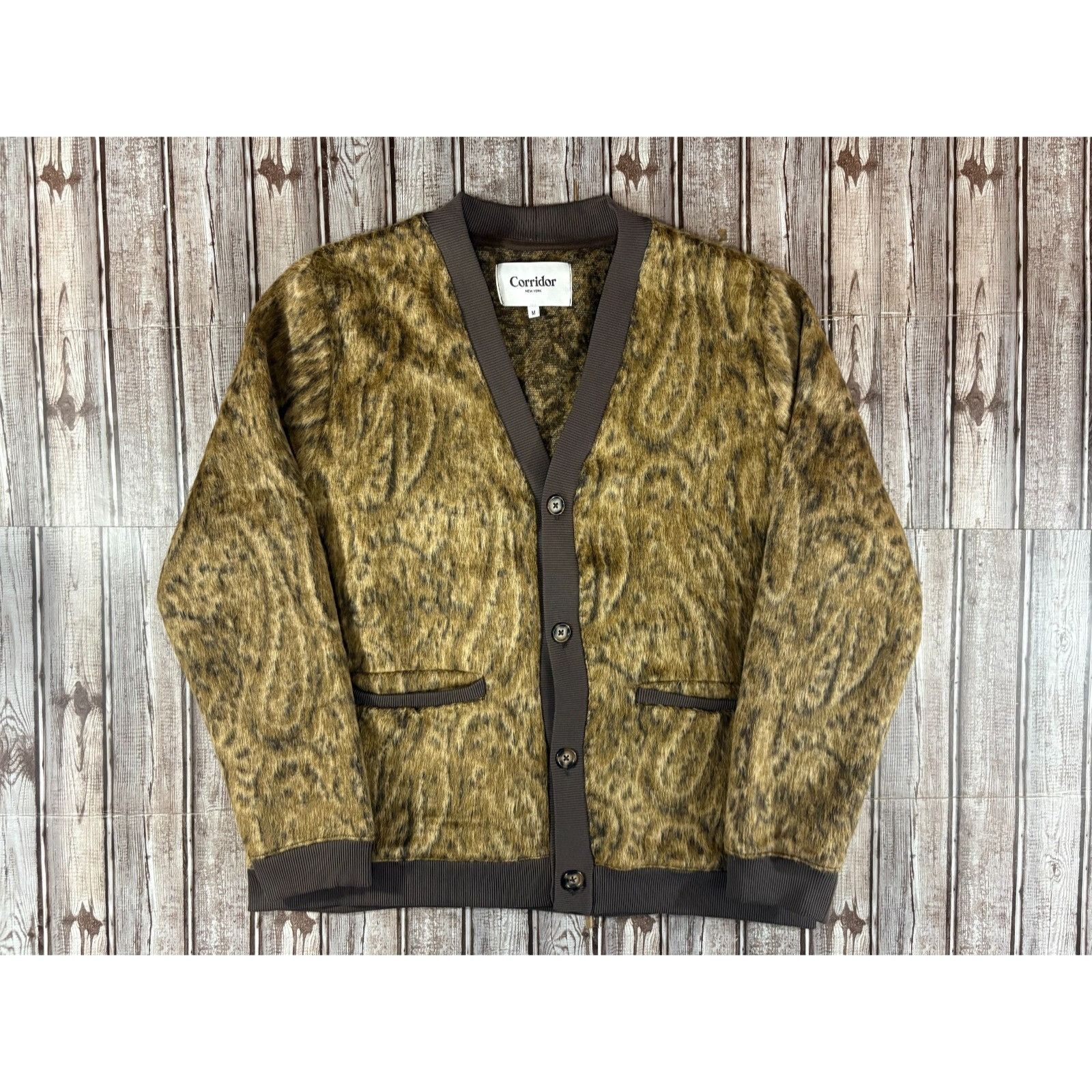 Corridor CORRIDOR NYC Opus Brushed Paisley Jacquard Knitted Cardigan Size US M / EU 48-50 / 2 - 1 Thumbnail