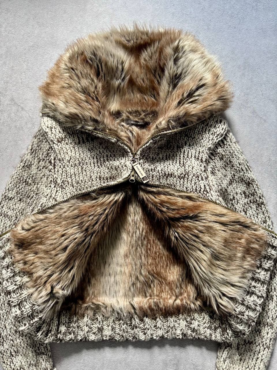 Japanese Brand Vintage Y2K Faux Fur Opium Mohair Knit Jacket Size M / US 6-8 / IT 42-44 - 9 Thumbnail