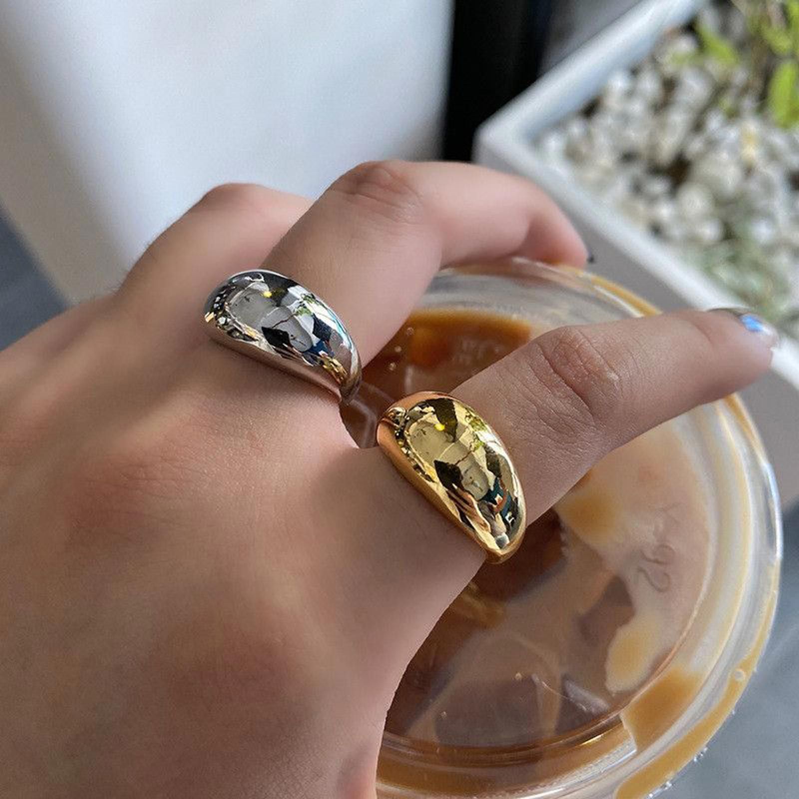 Jewelry Dome Irregular Chunky Ring Set Size ONE SIZE - 2 Thumbnail