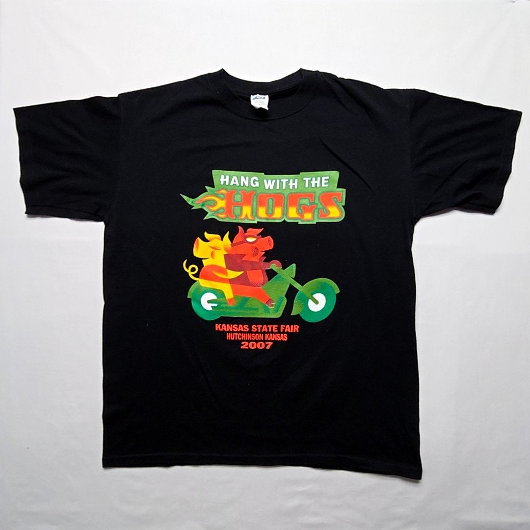 Anvil 2007 Kansas State Fair Shirt Hang With The Hogs Black L Tee Size US L / EU 52-54 / 3 - 1 Thumbnail