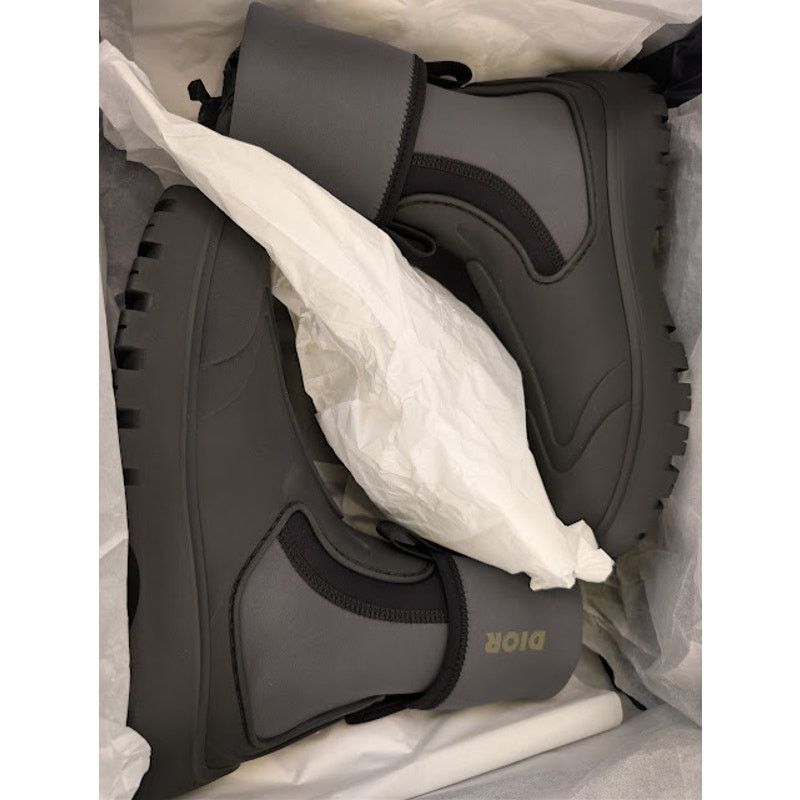 Dior o1rshd1 Leather Neoprene Garden Boots in Black / Grey Size US 9 / EU 42 - 22 Thumbnail
