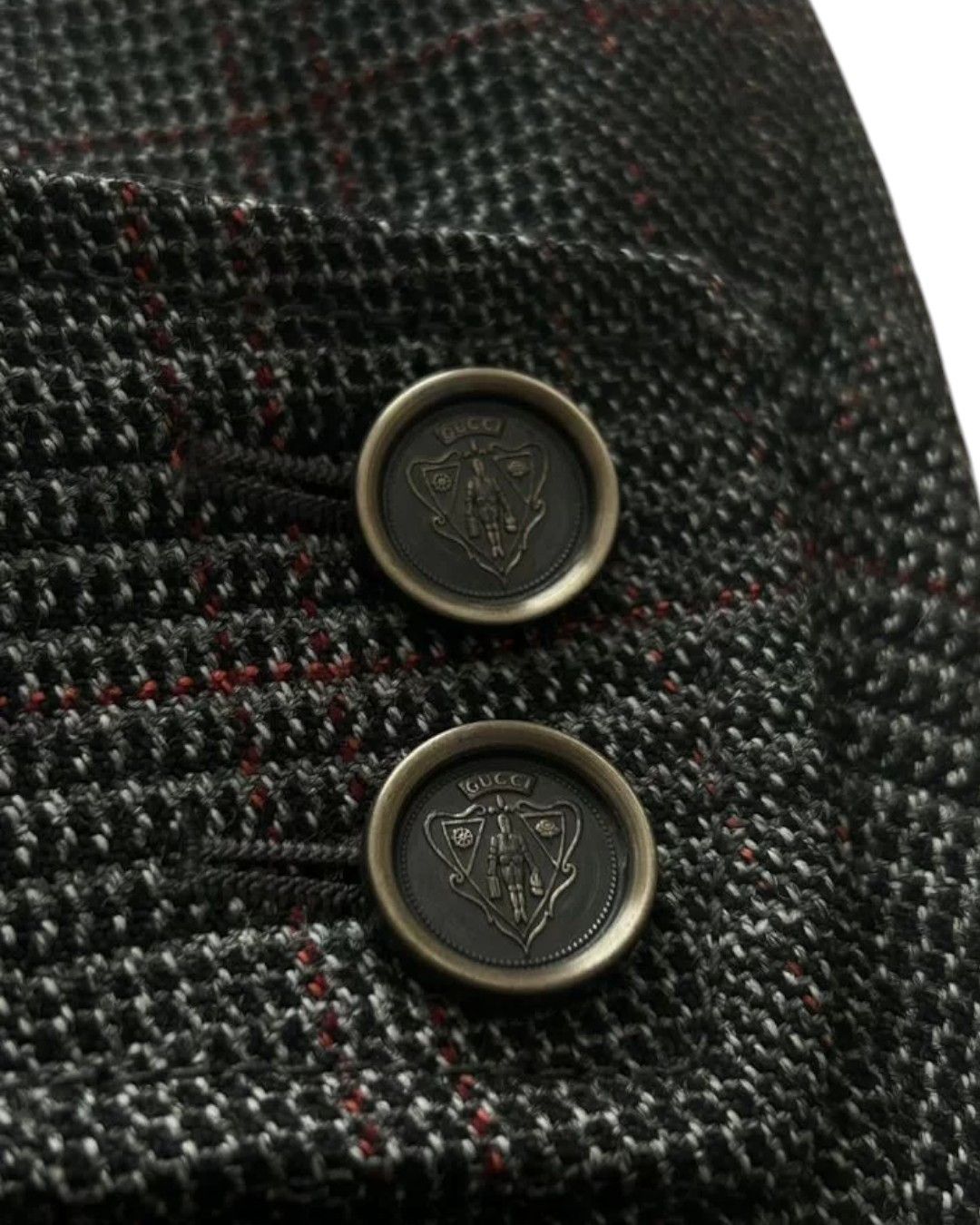 Gucci DOUBLE BREASTED WOOL CHECKERED TRENCH COAT Size US M / EU 48-50 / 2 - 5 Thumbnail