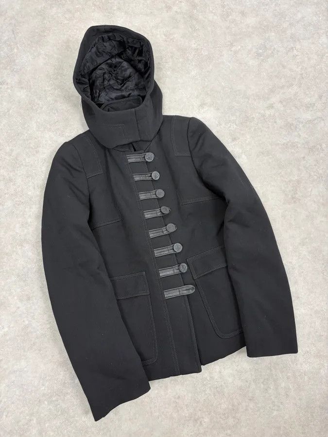 Gucci SS2007 Gucci Black Buttoned Hooded Wool Jacket by Frida Giannini Size M / US 6-8 / IT 42-44 - 4 Thumbnail