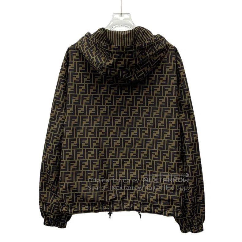 Fendi Fendi Deep brown logo letter full print reversible hooded Size M / US 6-8 / IT 42-44 - 2 Thumbnail