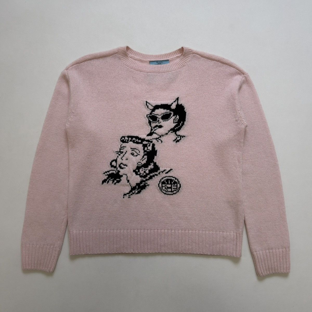 Prada S/S 17 ‘Comic Patterned’ Pink Wool Sweater Size US M / EU 48-50 / 2 - 20 Thumbnail