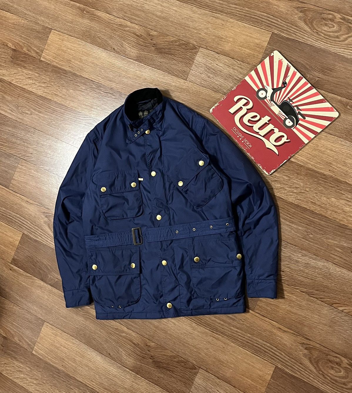 Barbour Vintage Barbour International Lightning Gold Jacket Raincoat Size US M / EU 48-50 / 2 - 1 Thumbnail