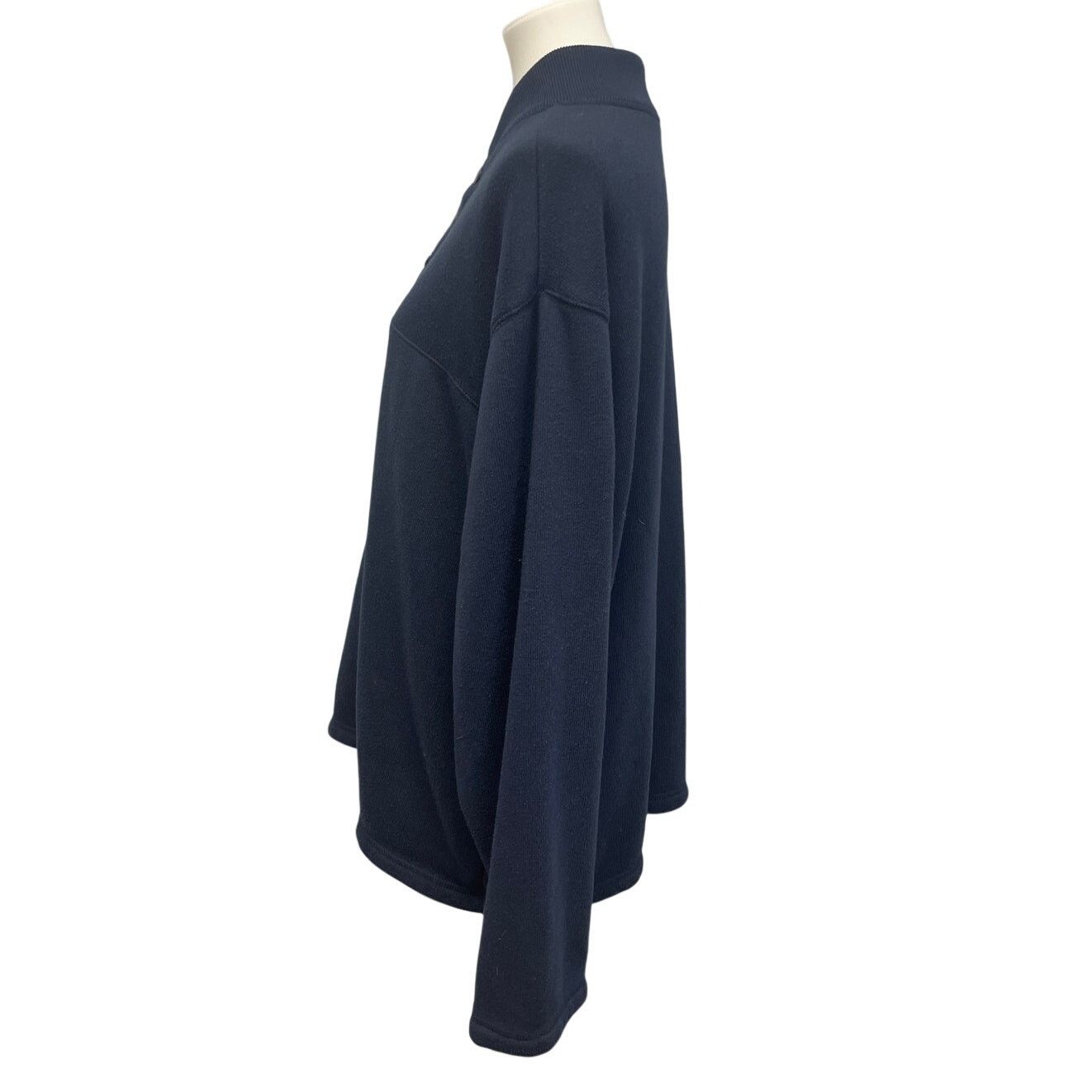 Puritan Puritan Mens 2XL Navy Polyester Quarter Button Sweater Size US XXL / EU 58 / 5 - 2 Thumbnail