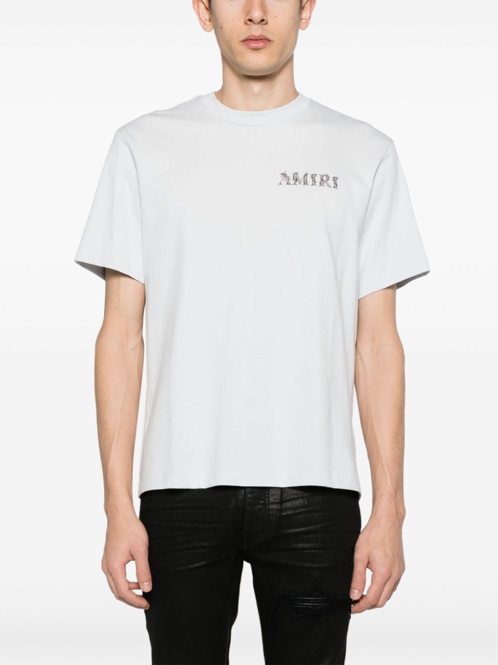 Amiri oc11z0525 Baroque Logo T-Shirt in Gray Dawn Size US S / EU 44-46 / 1 - 4 Thumbnail
