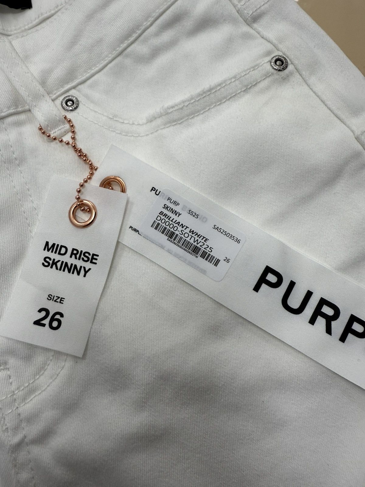 Other Purple Brand Brilliant White Jeans Size 26" / US 2 / IT 38 - 2 Thumbnail