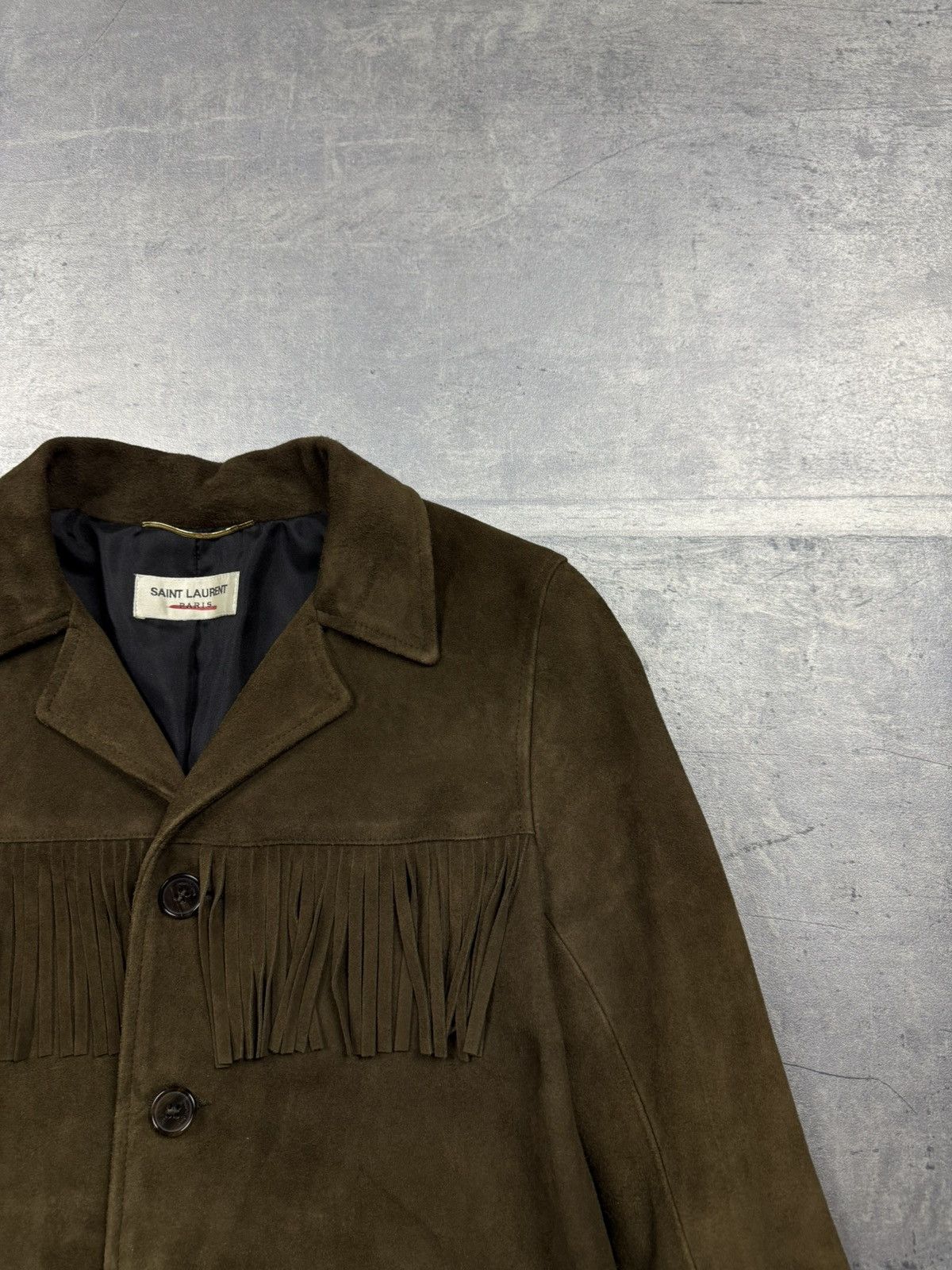 Saint Laurent Paris Saint Laurent Paris Suede Fringe Jacket Western Style 2015 Size XS / US 0-2 / IT 36-38 - 2 Thumbnail