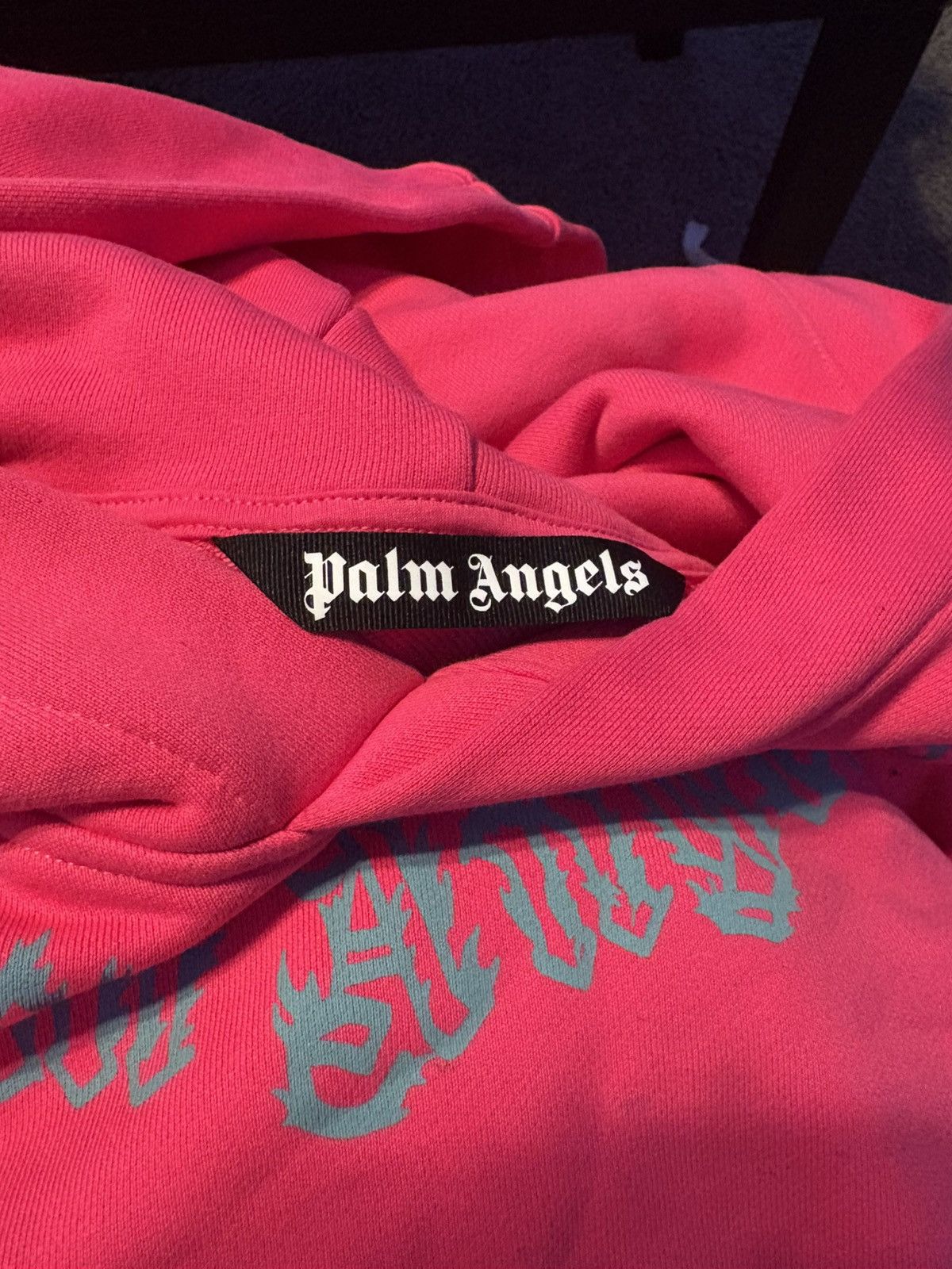 Palm Angels Palm angles hoodie pink with blue wording Size XXL / US 16-18 / IT 52-54 - 4 Thumbnail