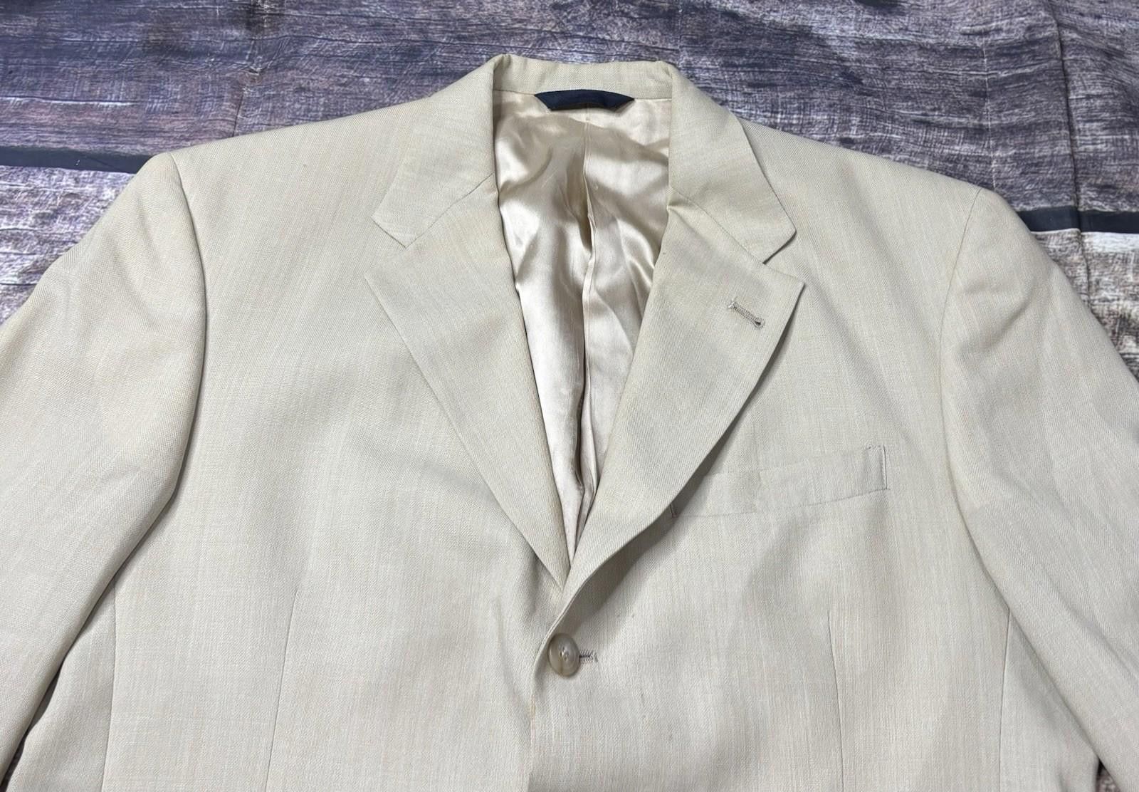 Burberry Burberry Blazer Jacket Mens 40L Beige Wool Sports Jacket Size 40L - 4 Thumbnail