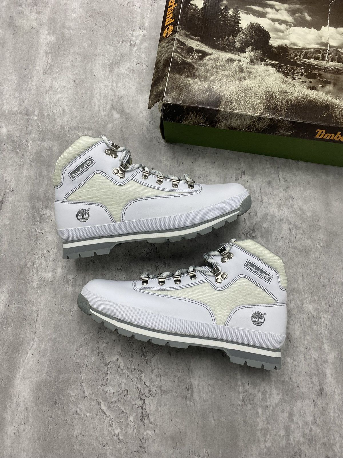 Size 11M - Timberland Euro Hiker “White Grey”