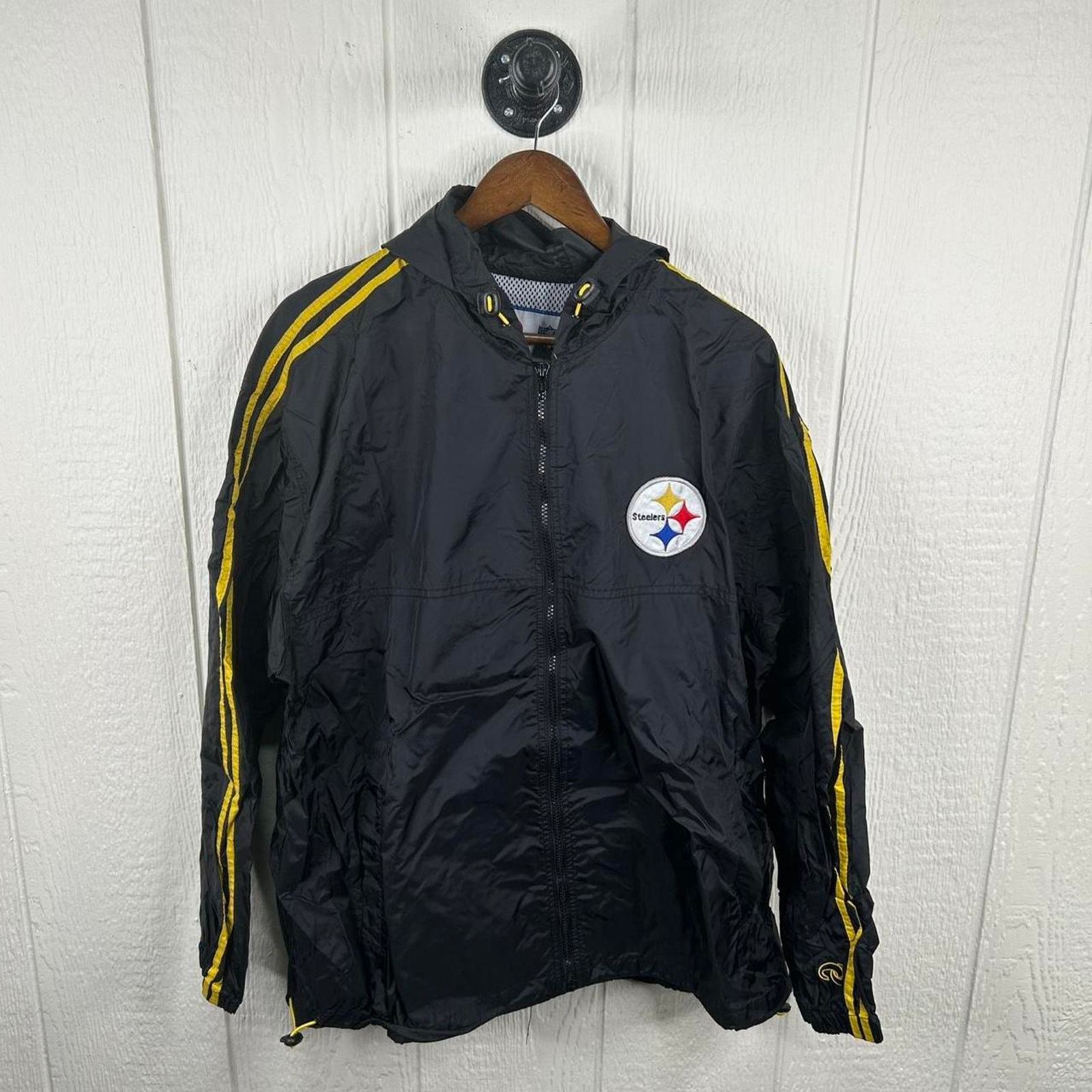 NFL Y2K Pittsburgh Steelers NFL Hooded Windbreaker Size Large Size US L / EU 52-54 / 3 - 1 Thumbnail