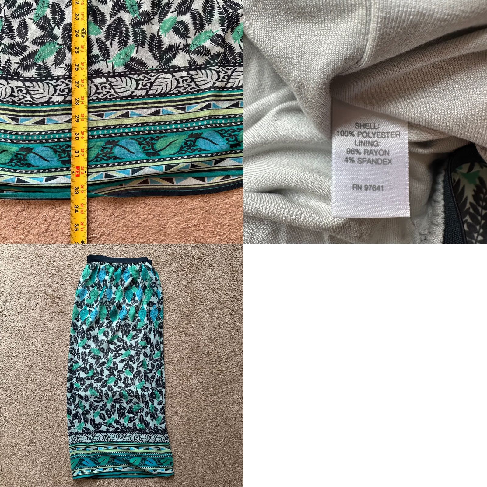 J. Jill J Jill Skirt Womens Large Pull On Polyester Floral Blue Everyday Size 36" / US 14 / IT 50 - 8 Thumbnail