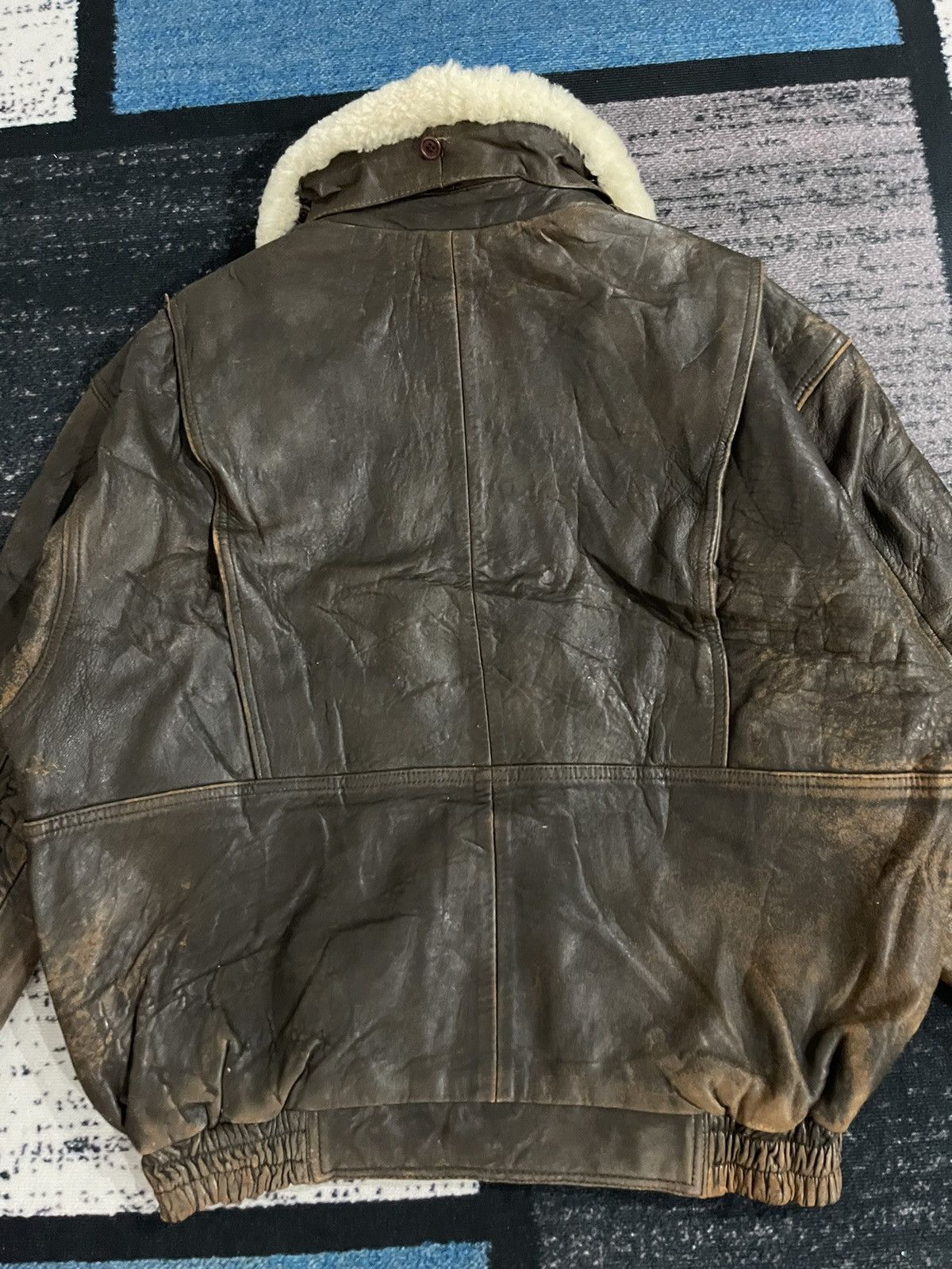 Vintage Vintage Zufolo Leather Bomber Jacket Size US L / EU 52-54 / 3 - 10 Thumbnail