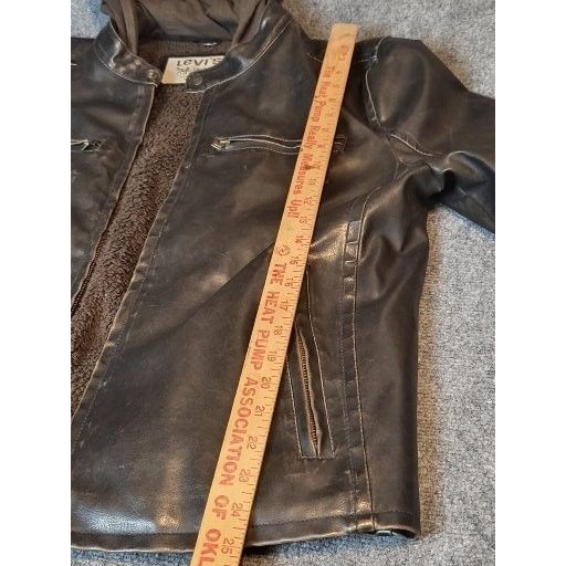 Levi's Vintage Levis Mens Y2K Dark Brown Pleather Biker Jacket Sz M Size US M / EU 48-50 / 2 - 8 Thumbnail