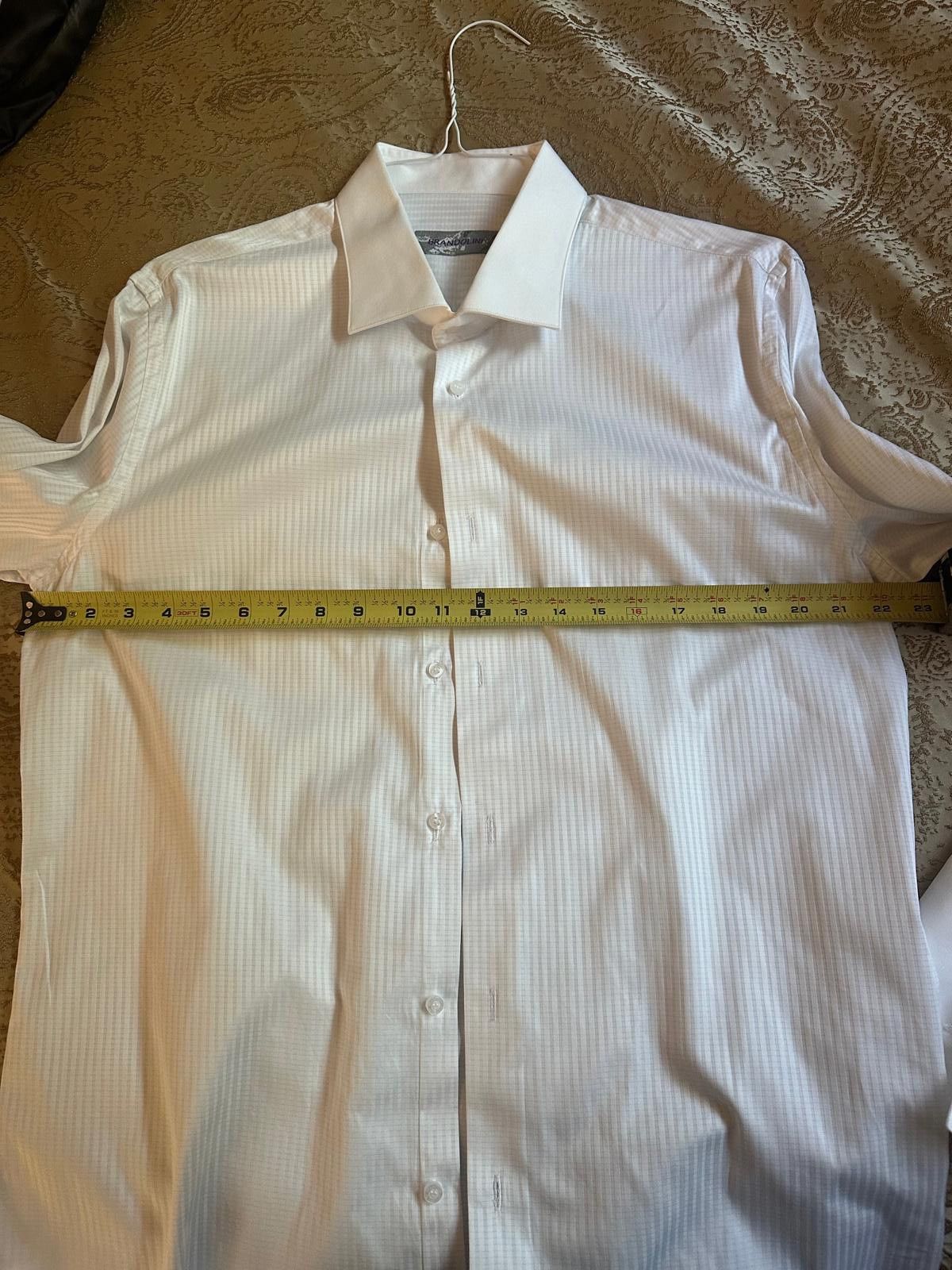 Brandini Brandolini Men's White Dress Shirt – French Cuff Size 42R - 7 Thumbnail