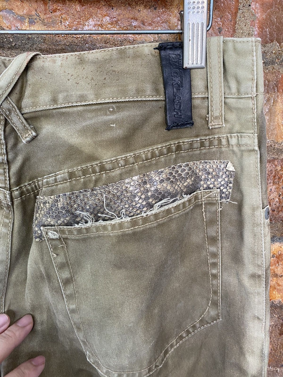 Isamu Katayama Backlash Isamu Katayama Backlash Rusty Leather trim Flare Pants Size US 29 - 14 Thumbnail