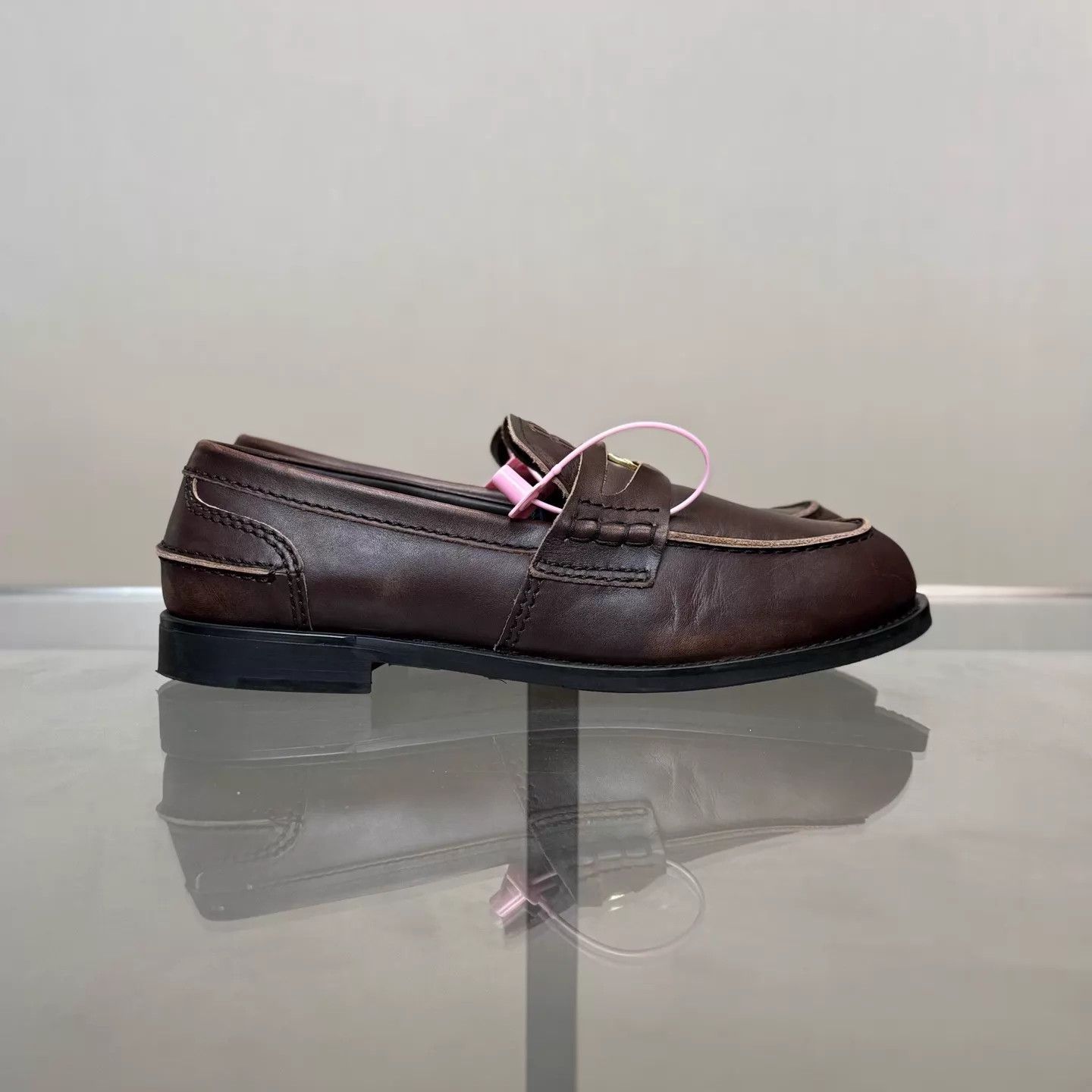 Miu Miu Miu Miu Brown Distressed Gold Coin Loafer 38.5 Size US 8 / IT 38 - 4 Thumbnail