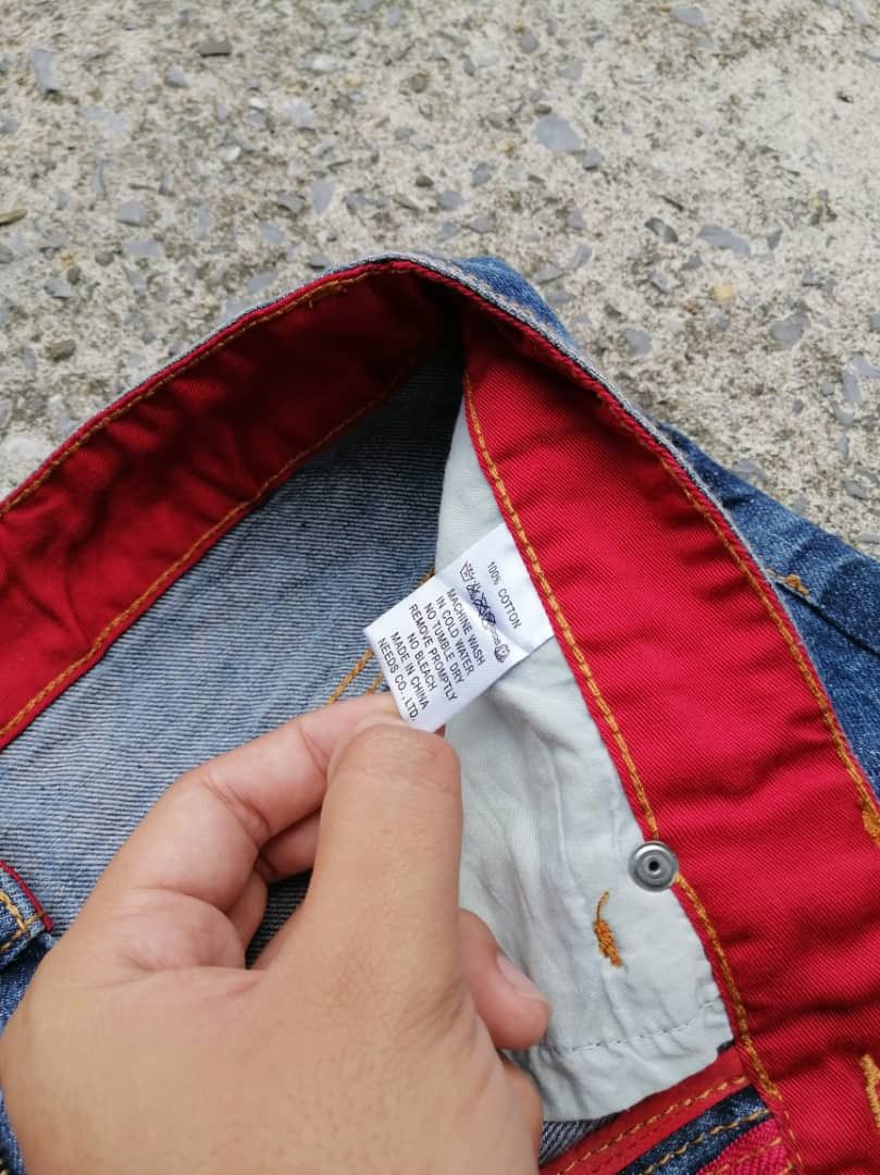 Designer × Japanese Brand Fugutaiten Wagara Koi Fish Embroidered Denim Jeans Size US 31 - 7 Thumbnail