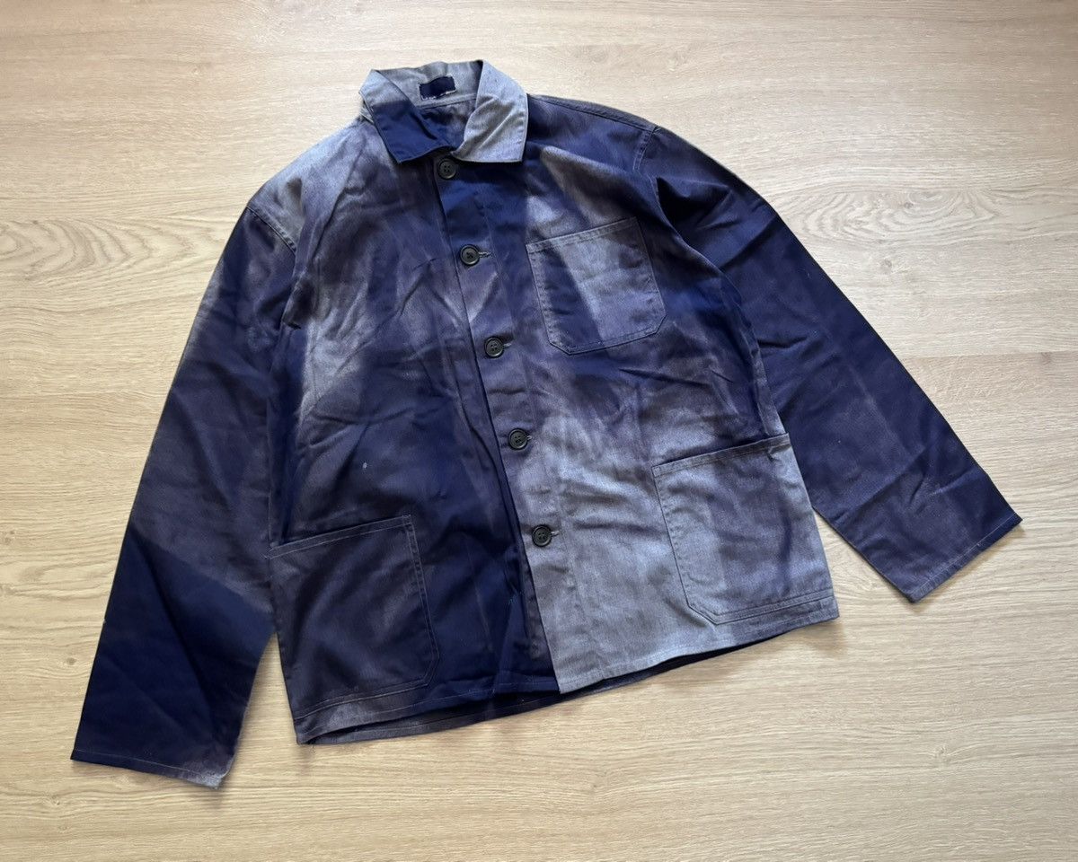 Vintage European Work Crazy Sunfaded Worker Chore Jacket