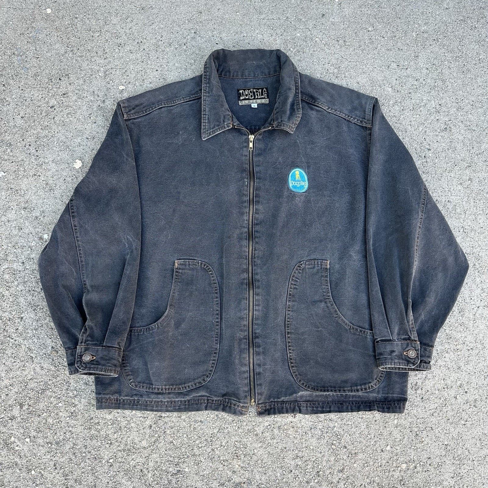 Vintage Vintage Dog Pile Cloze Co Faded Black Zip Up Jacket Sz M Size US M / EU 48-50 / 2 - 1 Thumbnail