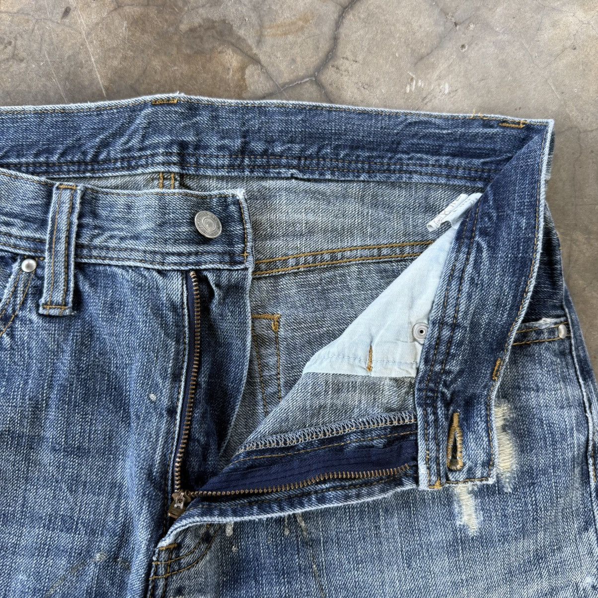 Japanese Brand W33 Vintage HM208B Faded Ripped Flare Denim Jean Pants Size US 33 - 5 Thumbnail