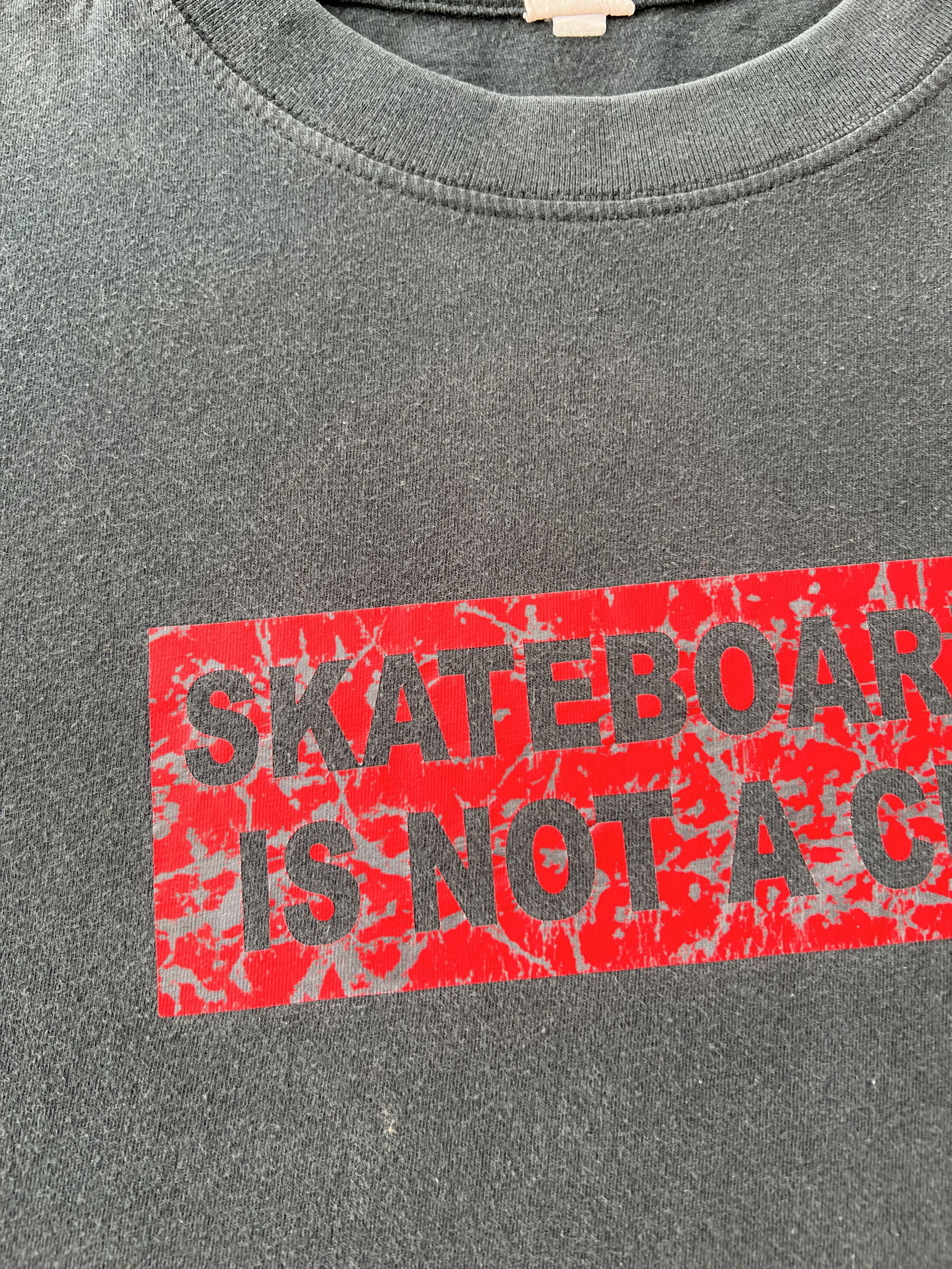 Vintage Vintage 90s Skateboarding is Not a Crime Black T-shirt Size US XL / EU 56 / 4 - 6 Thumbnail