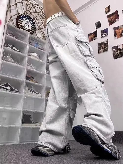 VIBE Vintage washed pocket cargo jeans Size US 32 / EU 48 - 4 Thumbnail