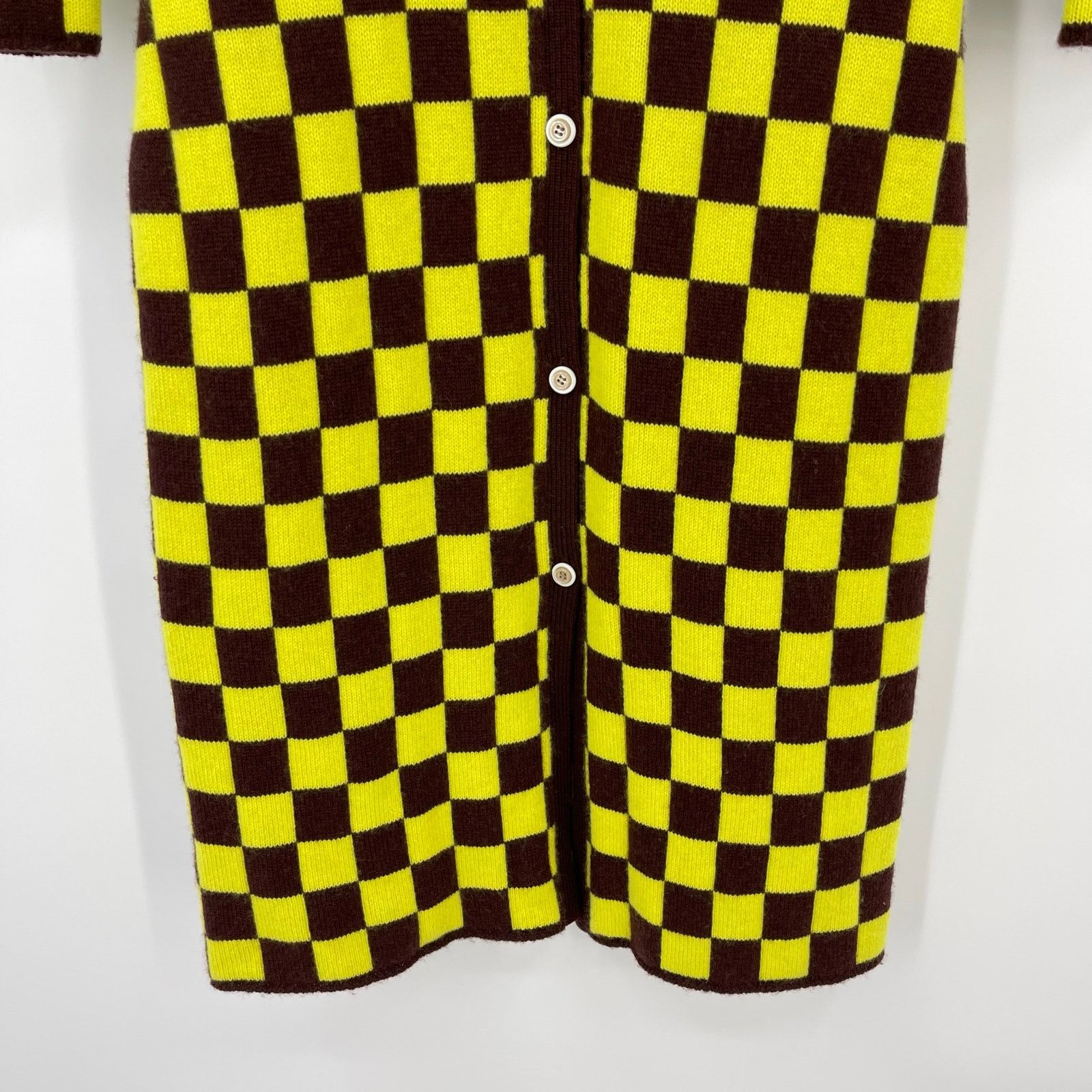 The Elder Statesman The Elder Statesman | Red & Yellow Checkered Cashmere Cardi Size S / US 4 / IT 40 - 9 Thumbnail