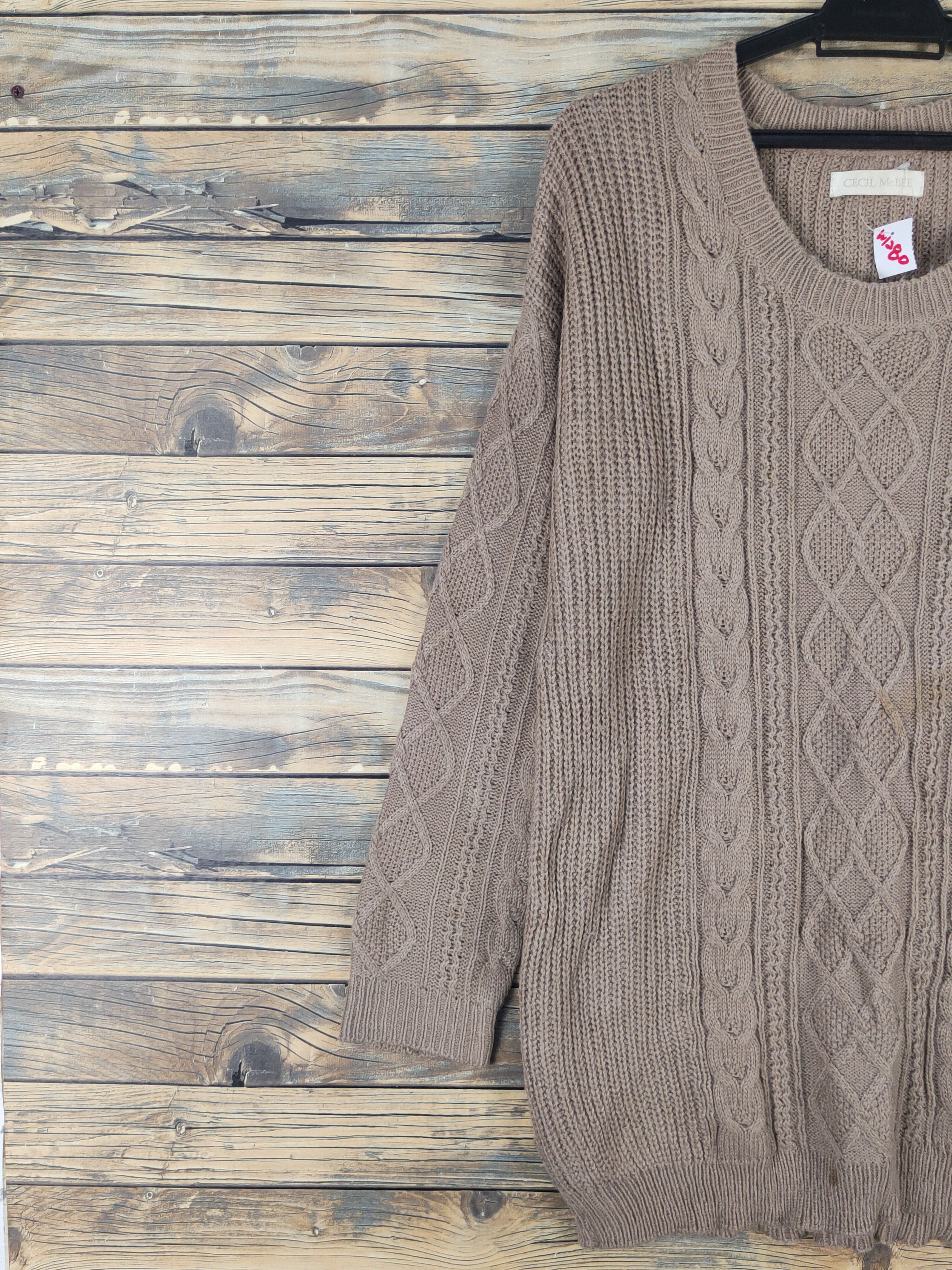 Aran Isles Knitwear × Japanese Brand × Vintage Cecil McBee Brown Knitwear Sweatshirts #W1280 Size M / US 6-8 / IT 42-44 - 3 Thumbnail