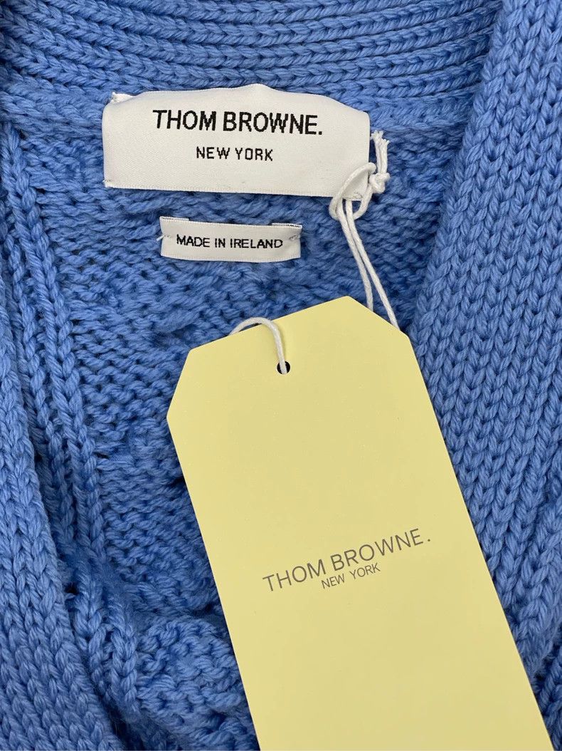 Thom Browne Thom browne Sea blue four-striped wool knitted cardigan jac Size XS / US 0-2 / IT 36-38 - 5 Thumbnail