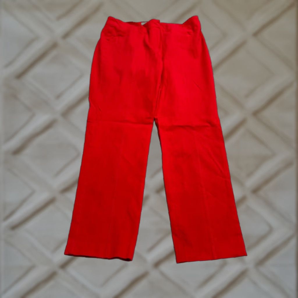 J. Jill J. Jill Premium Bistretch Straight Leg Pants Womens 6 Red Mid Rise Workwear 31x26 Size 28" / US 6 / IT 42 - 1 Thumbnail