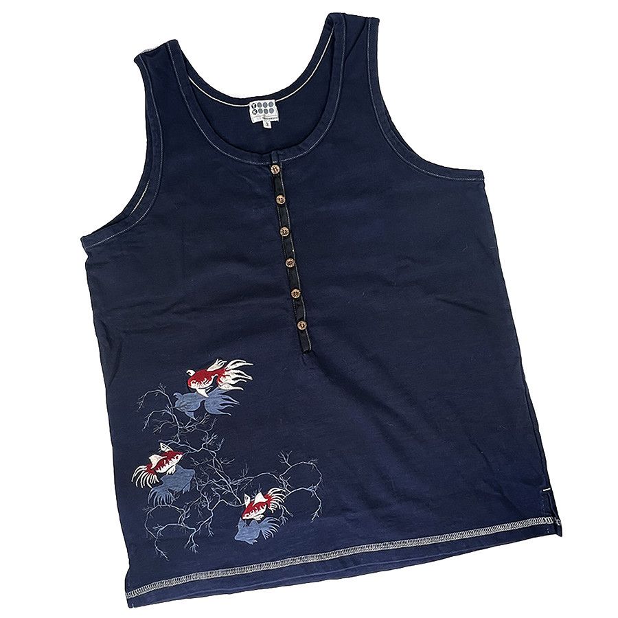 Takeo Kikuchi Takeo Kikuchi Vintage Embroidered Fish Tank Top from Japan Size US S / EU 44-46 / 1 - 2 Thumbnail