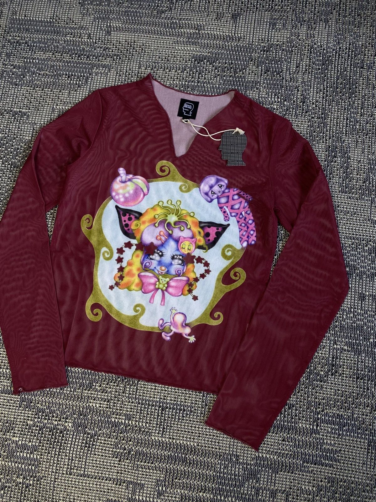 Brain Dead Brain Dead GASPAR BUTTERFLIES MESH TOP -BURGUNDY Size L / US 10 / IT 46 - 3 Thumbnail