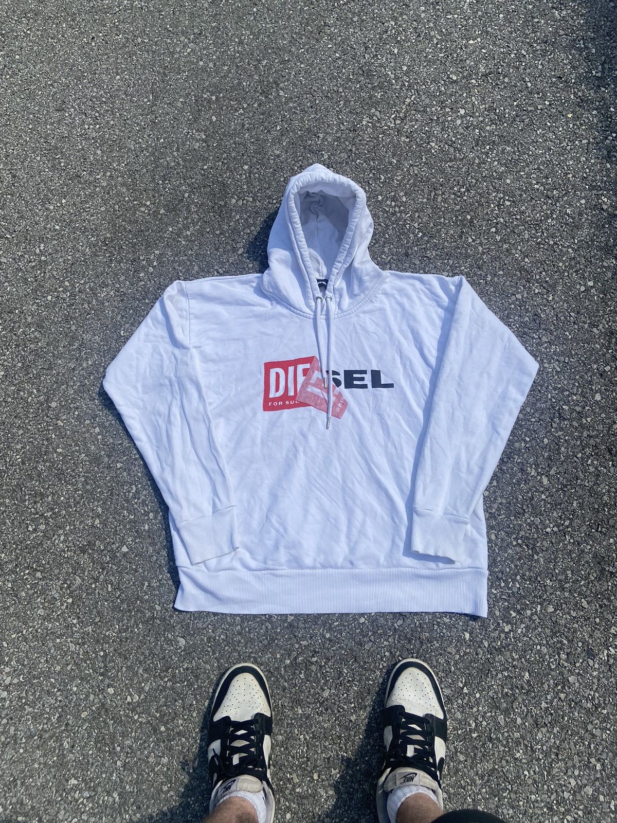 Diesel Diesel hoodie y2k og vintage rare white boxy fit logo | Grailed