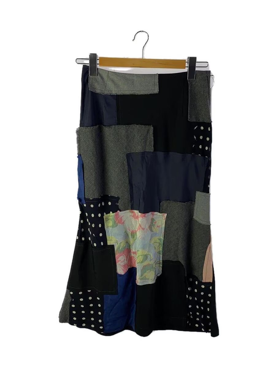 image of Comme Des Garcons Patchwork Wool Maxi Skirt, Women's (Size 28)