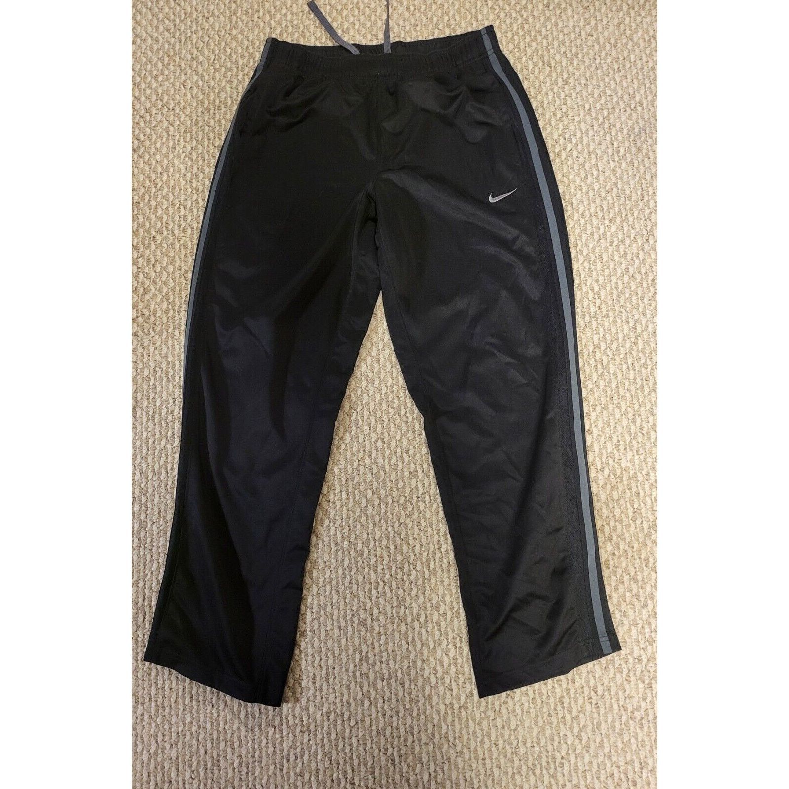 Nike Nike Mens Black With Grey Stripe Size Large Track Pants Size US 38 / EU 54 - 5 Thumbnail