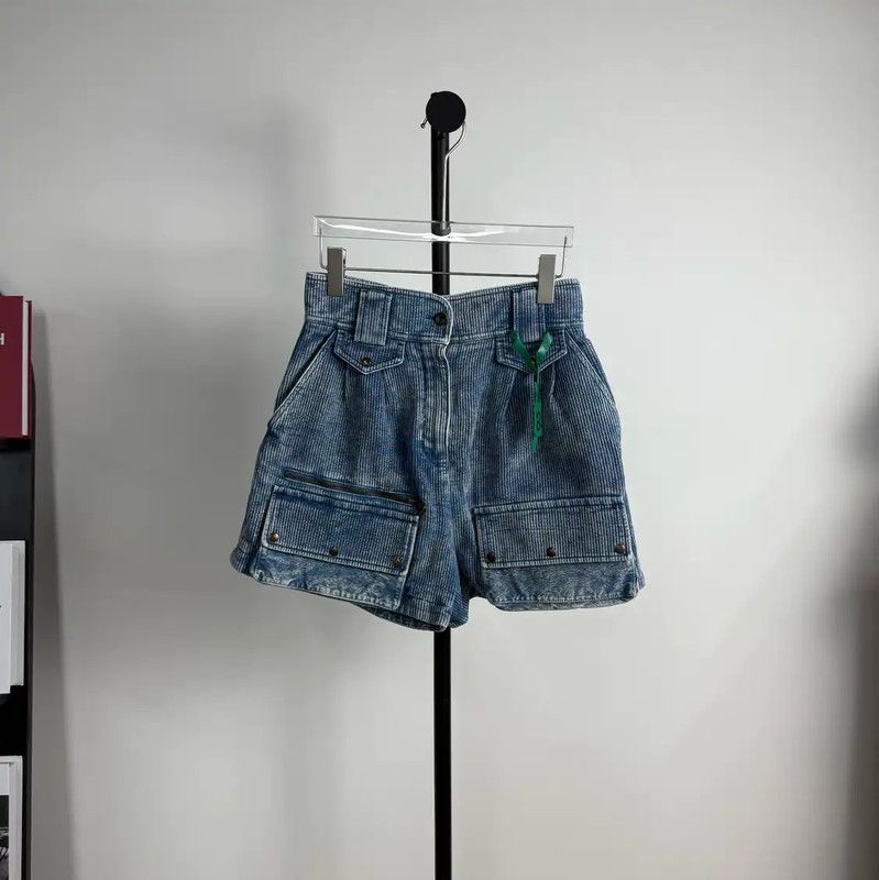 Louis Vuitton Louis Vuitton Blue Cotton Women's Shorts 0089 Size 23" - 1 Thumbnail
