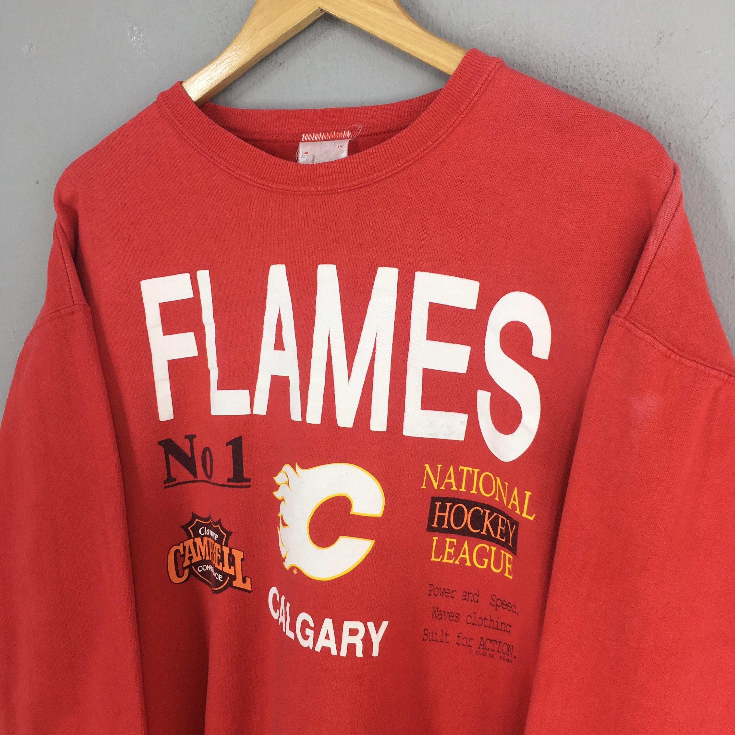 NHL Vintage Calgary Flames NHL Red Sweatshirt Large Size US L / EU 52-54 / 3 - 3 Thumbnail