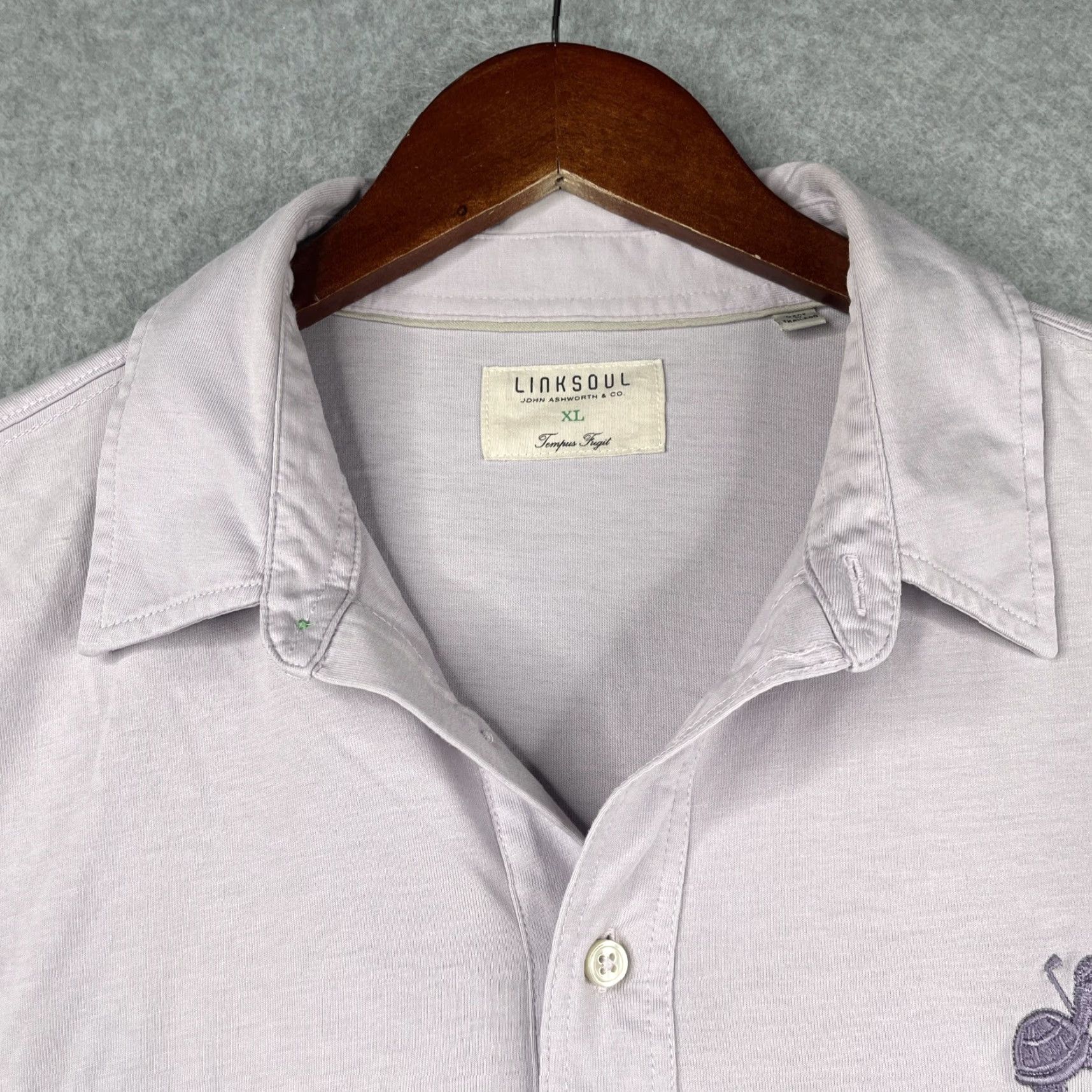 Vintage Linksoul Shirt XL Lavender Embroidered Turtle Golf Mens Polo Size US XL / EU 56 / 4 - 5 Thumbnail