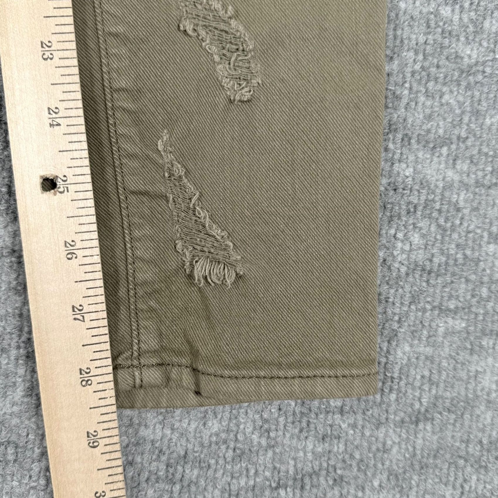 7 For All Mankind VINTAGE 7 For All Mankind Jeans Womens 26 Olive Green Distressed Skinny Stretch USA Size 26" / US 2 / IT 38 - 3 Thumbnail