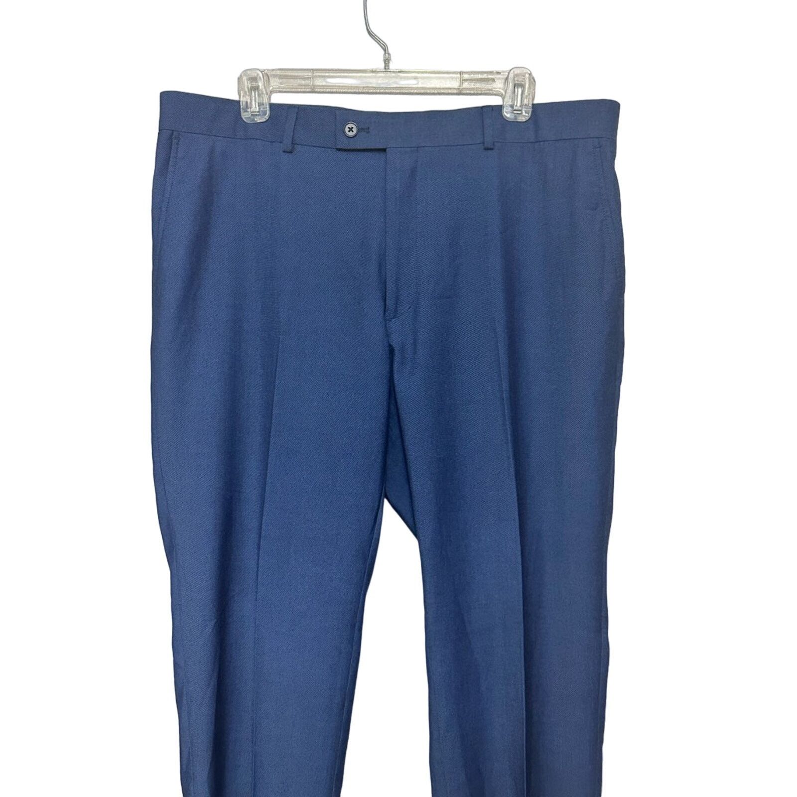 Savile Row Savile Row Brixton Dress Pants Mid Rise Flat Front Blue 38W Size US 38 / EU 54 - 2 Thumbnail