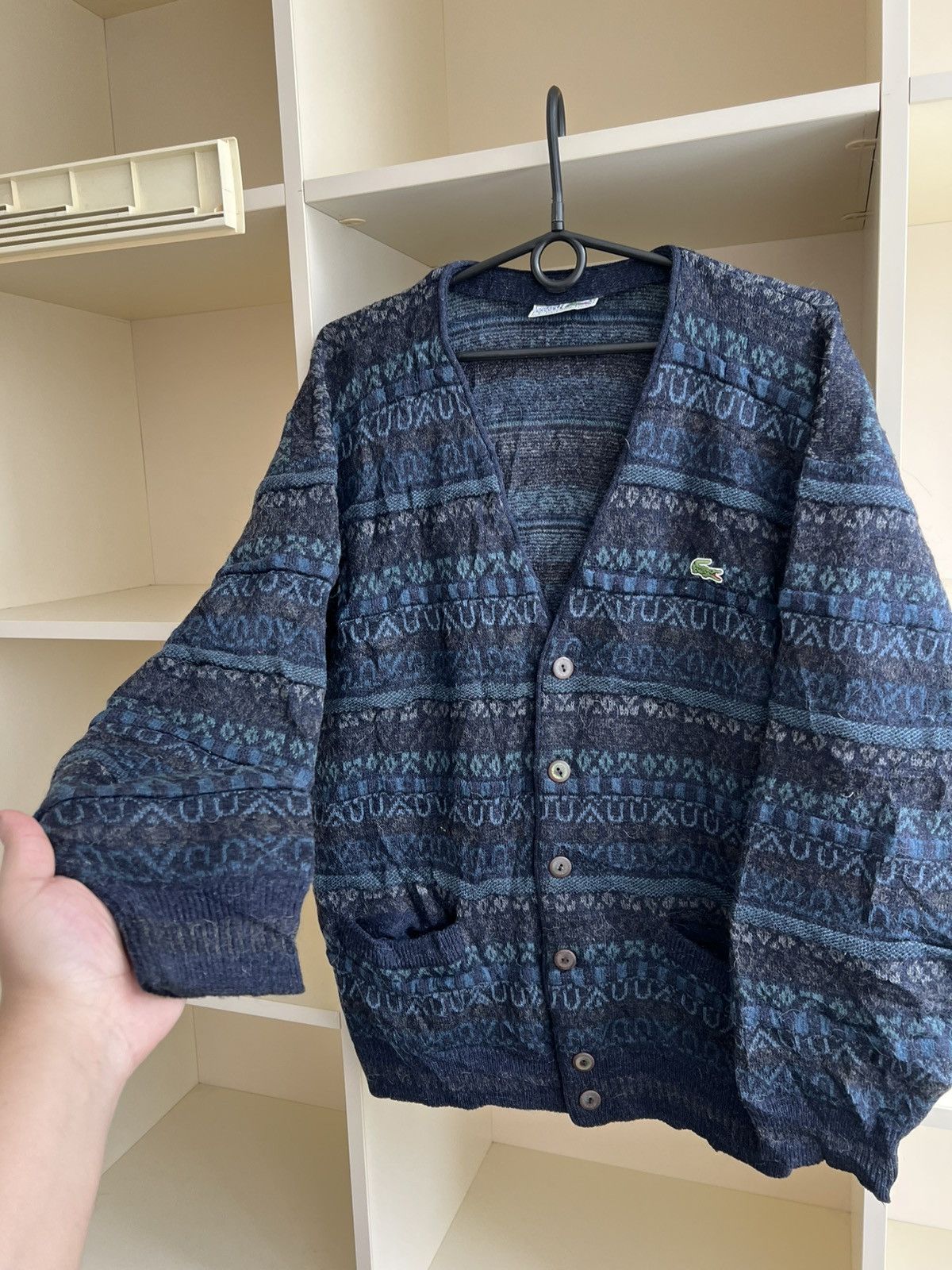 Lacoste Vintage 1990s Lacoste Cardigan Sweater Size US L / EU 52-54 / 3 - 7 Thumbnail