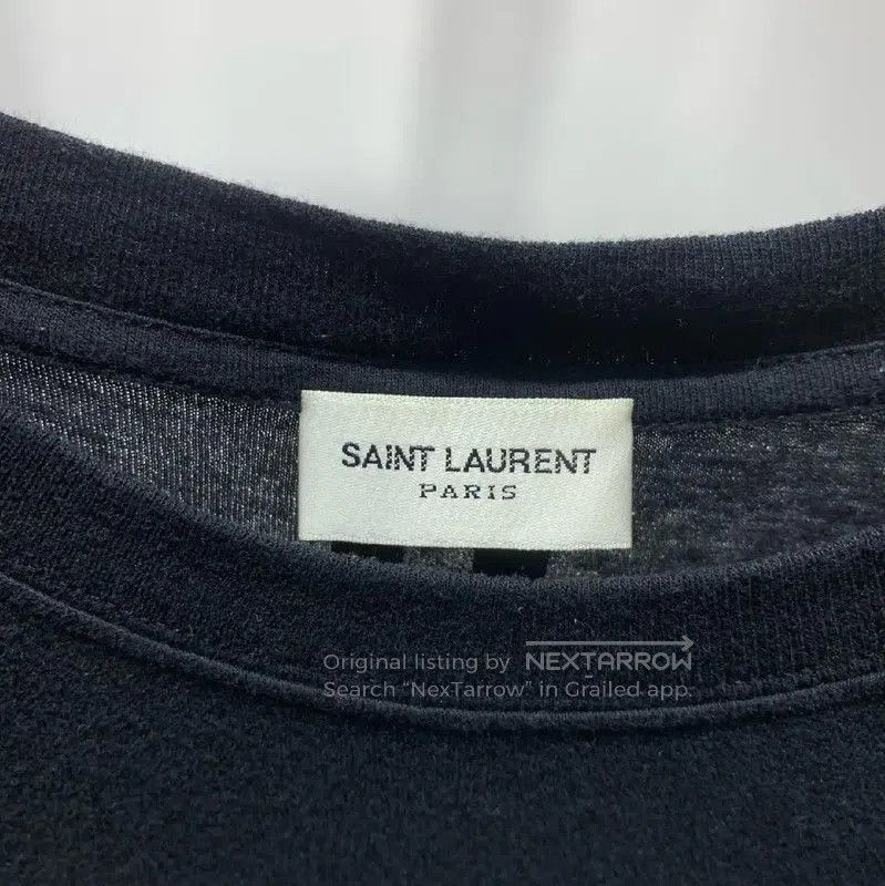 Yves Saint Laurent YSL Black Cotton XS T-Shirt with Graphic Design . Size XS / US 0-2 / IT 36-38 - 5 Thumbnail