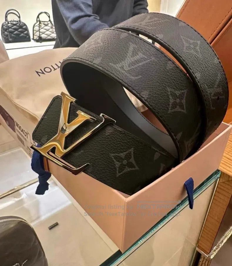 Louis Vuitton Louis Vuitton Black presbyopic smooth buckle belt Size ONE SIZE - 3 Thumbnail